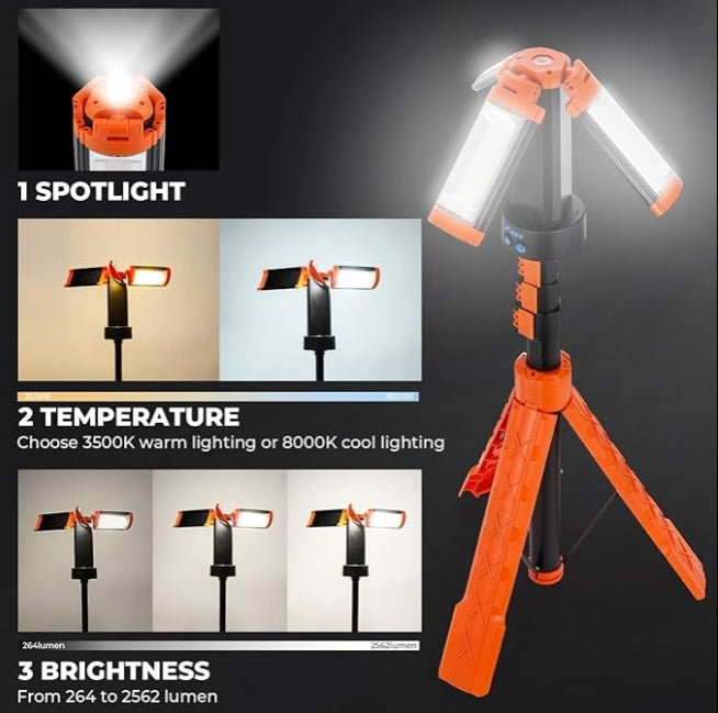 Light With Stand Triple Cordless LED - Portable Ring Light