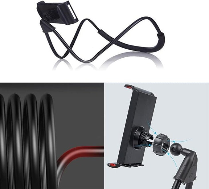 Neck Cell Phone Mobile Mount Holder - Flexible Hands-Free Stand