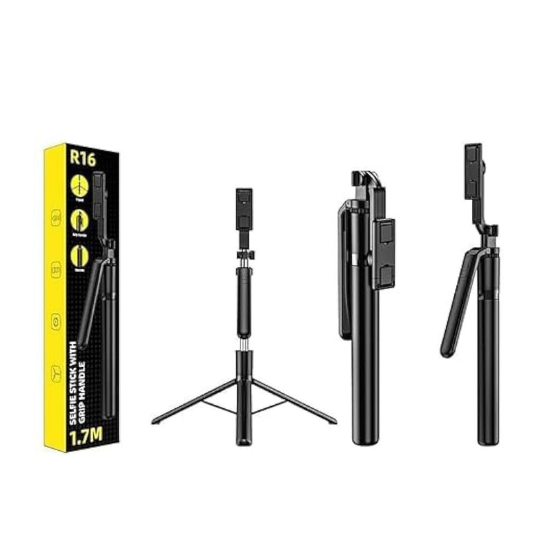 Selfie Stick with Grip Handle - Bluetooth Remote Selfie Stick