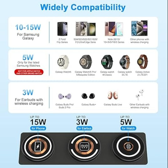3-in-1 Foldable Wireless Fast Charger - iPhone, Apple Watch & AirPods
