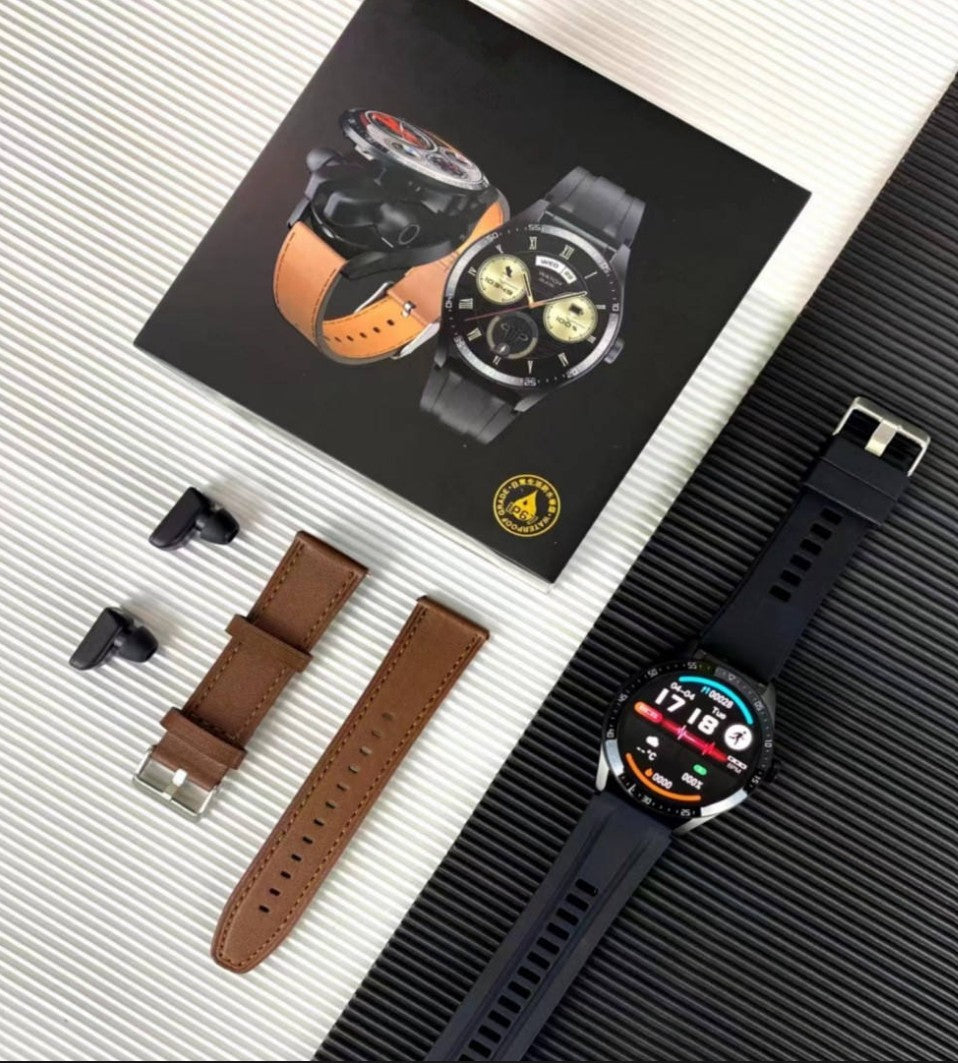 2-in-1 Wireless Earphones Smart Watch - HiFi Bluetooth Headset