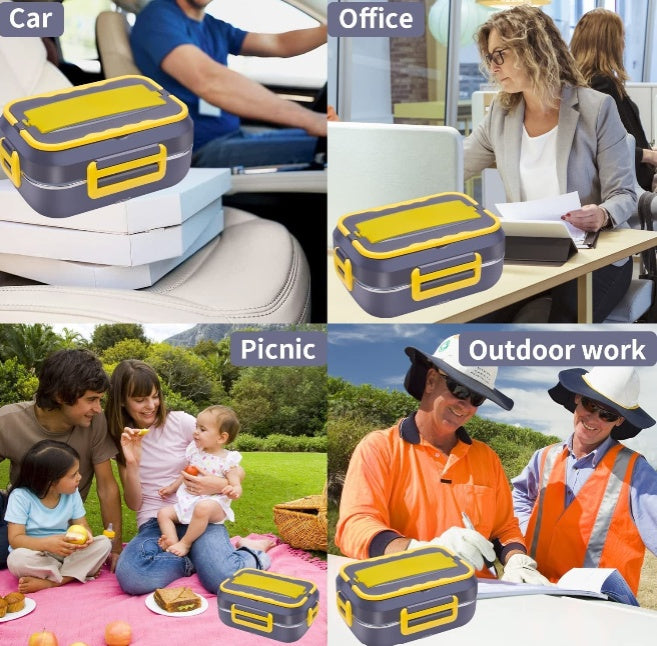 Electric Heated Lunch Box - Portable Food Warmer for Office & Travel