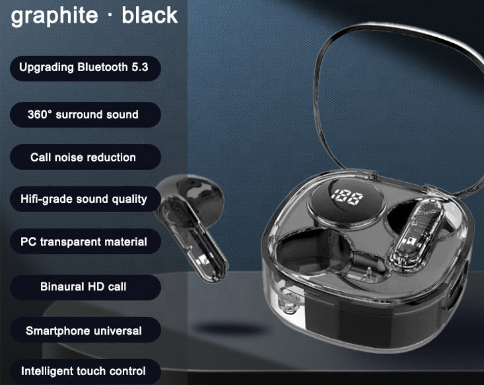 Digital 5.3 Apro 138 Transparent Earbuds - Wireless Bluetooth Earbuds