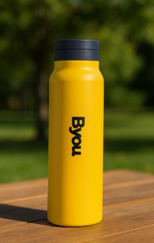 Byoul Vacuum Insulated Water Bottle with Holder - Stainless Steel