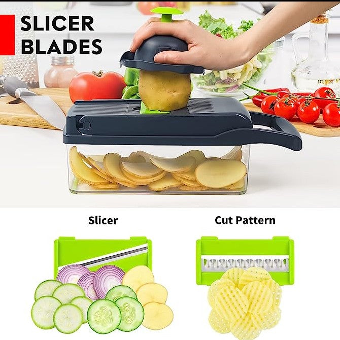 Multi-Function Vegetable Chopper & Slicer - 14-in-1 Kitchen Tool