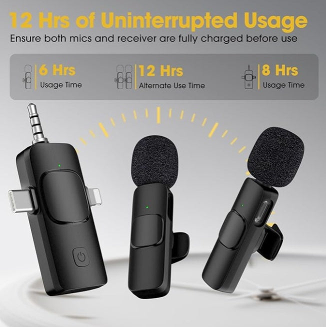 Mini Wireless Streaming Microphone - Portable Lavalier Mic