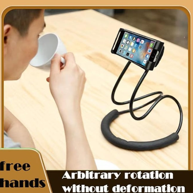 Neck Cell Phone Mobile Mount Holder - Flexible Hands-Free Stand