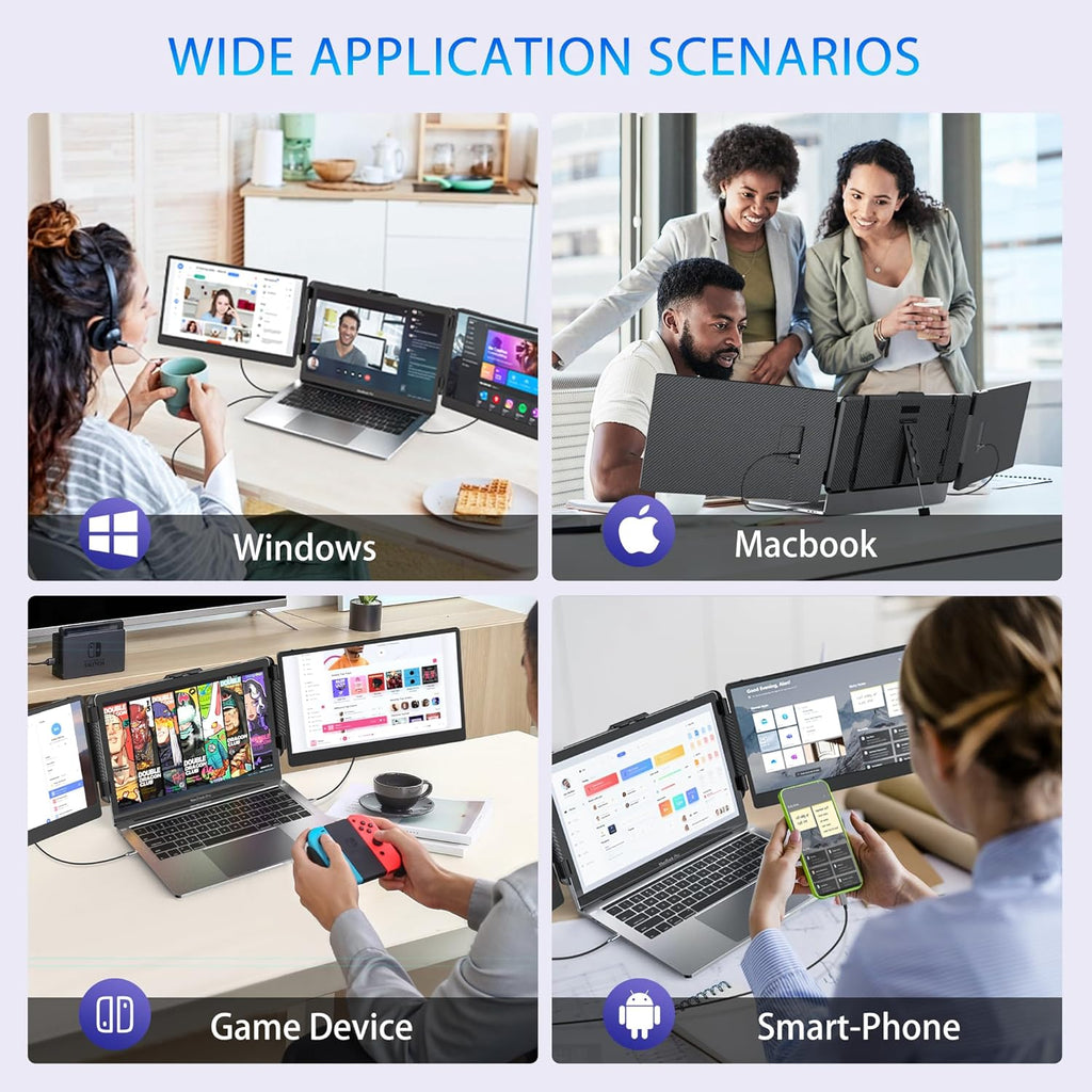 Laptop Screen Extender 14" FHD IPS - Portable Dual Triple Monitor