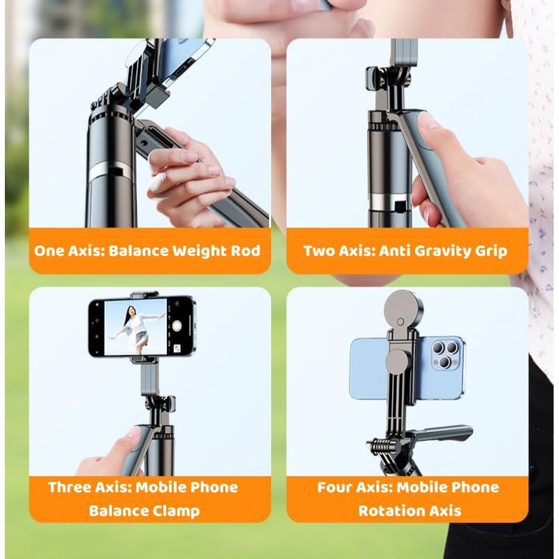 Selfie Stick with Grip Handle - Bluetooth Remote Selfie Stick