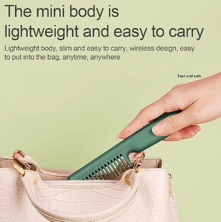 Portable Mobile Heat Comb - Cordless Hair Straightening Brush