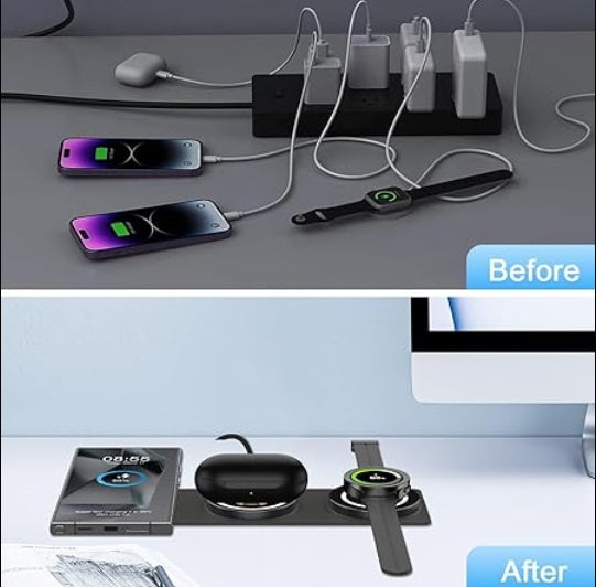 3-in-1 Foldable Wireless Fast Charger - iPhone, Apple Watch & AirPods