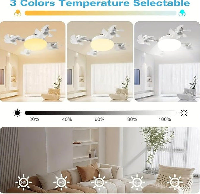 F4 Multifunctional Fan Light - 2-in-1 Ceiling Fan with LED