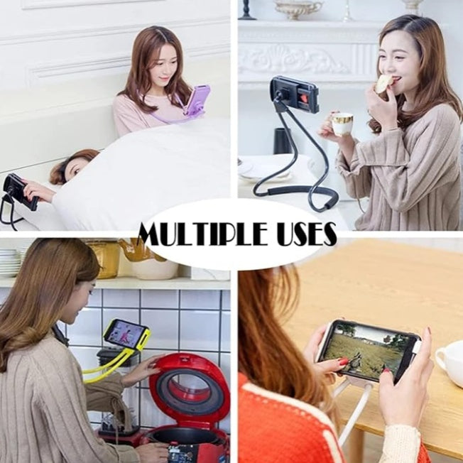 Neck Cell Phone Mobile Mount Holder - Flexible Hands-Free Stand