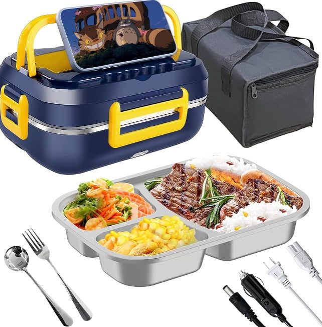 Electric Heated Lunch Box - Portable Food Warmer for Office & Travel