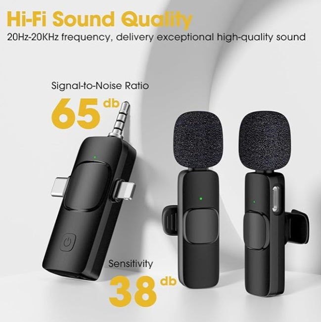 Mini Wireless Streaming Microphone - Portable Lavalier Mic