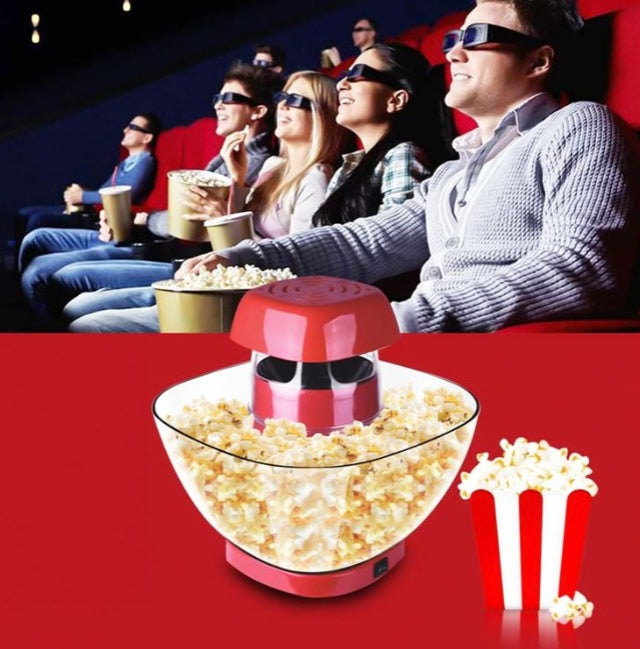 Oil-Free Popcorn Maker - Healthy Hot Air Popper Machine
