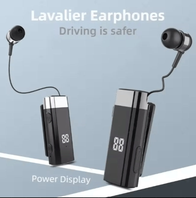 Clip On Retractable Headset - Wireless Bluetooth Earphones