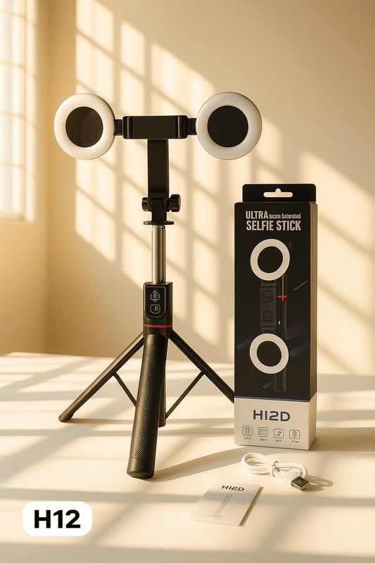 Selfie Stick with Grip Handle - Bluetooth Remote Selfie Stick