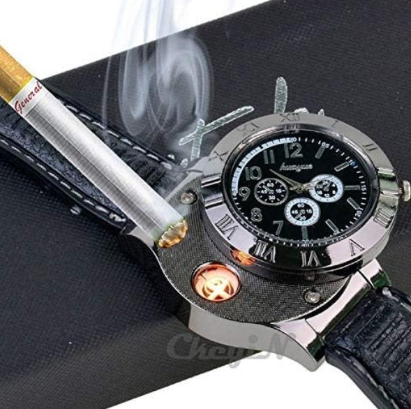 Military USB Lighter Watch - Men's Tactical Rechargeable Watch