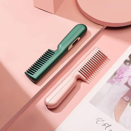 Portable Mobile Heat Comb - Cordless Hair Straightening Brush