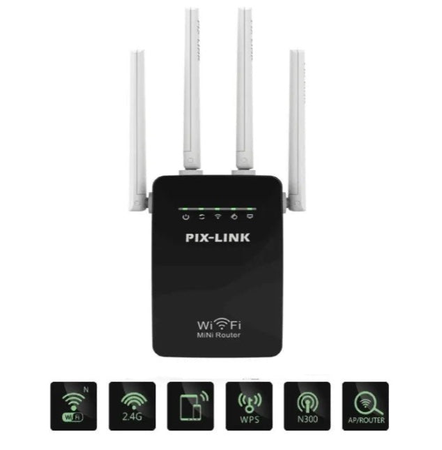 Pix Link WiFi Repeater - Wireless Range Extender & Signal Booster