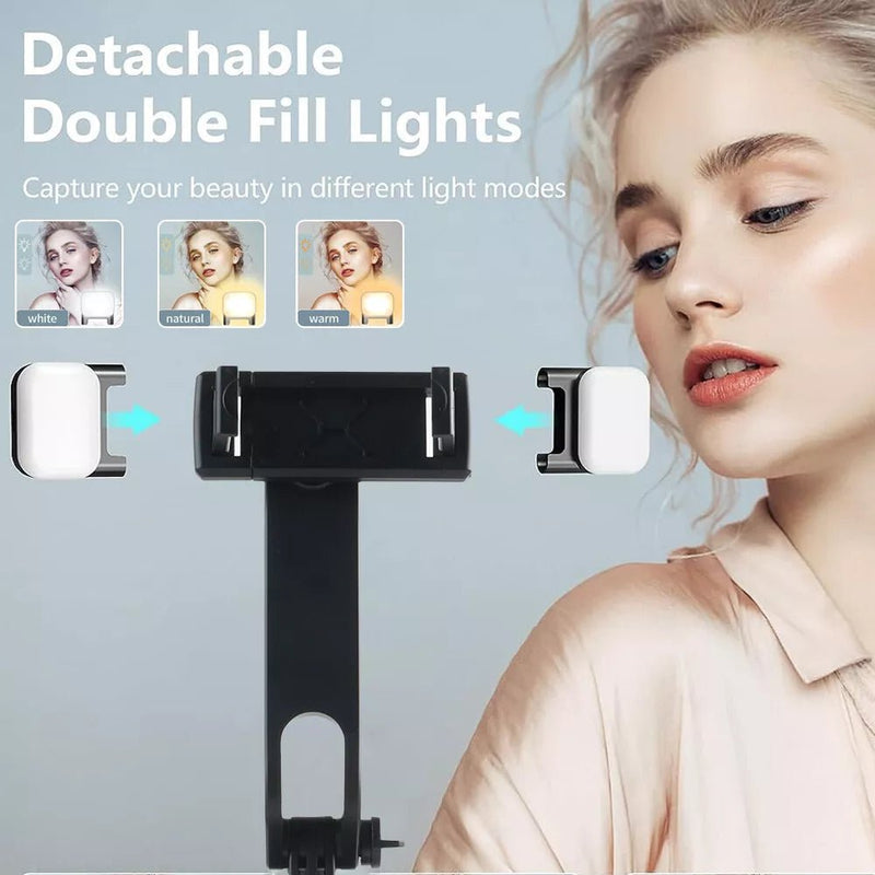 360 Rotating Pan Tilt Selfie Stick Tripod - Adjustable Phone Mount