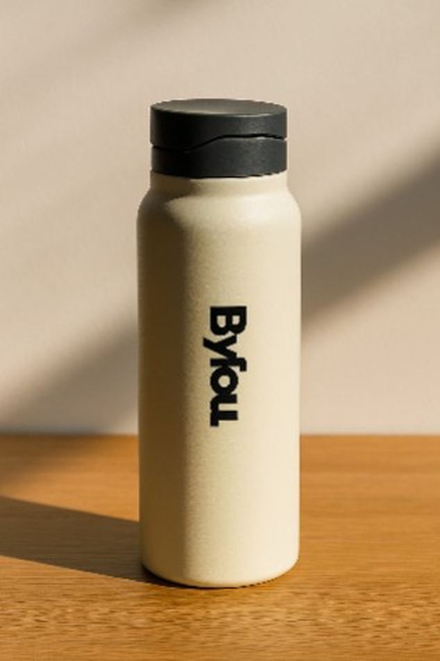 Byoul Vacuum Insulated Water Bottle with Holder - Stainless Steel
