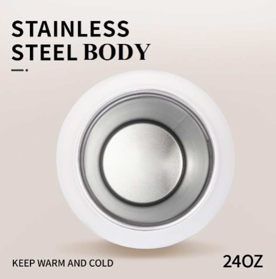 Byoul Vacuum Insulated Water Bottle with Holder - Stainless Steel