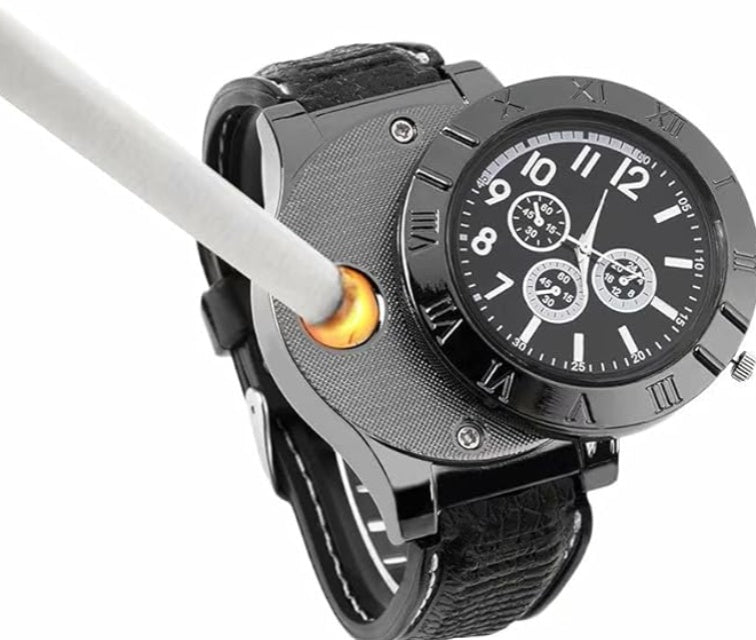 Military USB Lighter Watch - Men's Tactical Rechargeable Watch