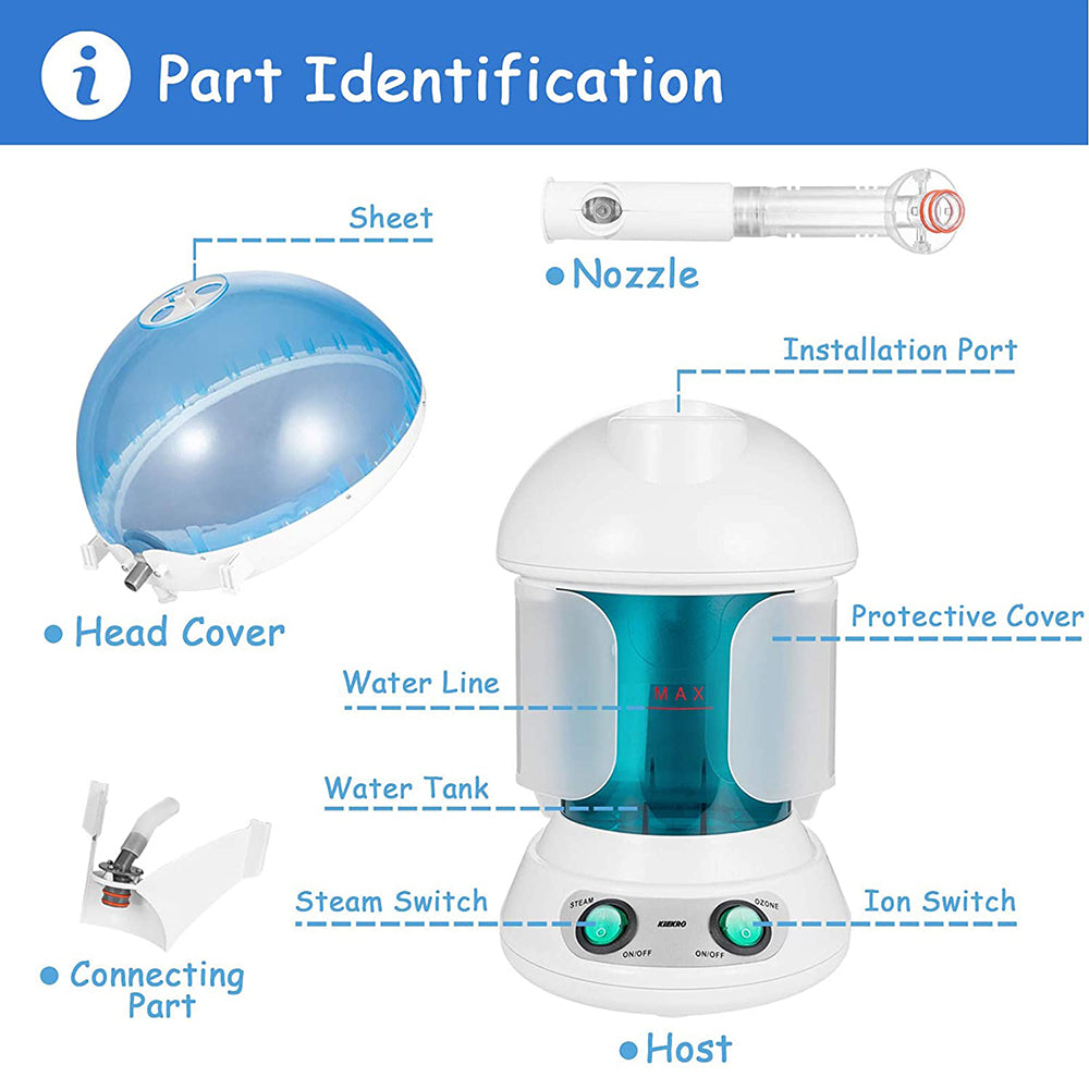 K.SKIN 2 In 1 Hair And Facial Steamer, Hair Steamer, Face Steamer, Hair Humidifier, Hot Mist Moisturizing, Hydration System Sprayer, Personal Care Use
