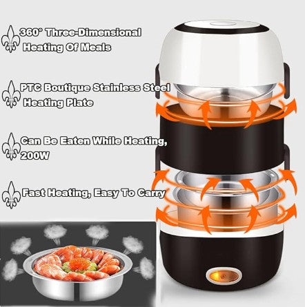 Multi-Functional Electric Cooking Lunch Box - Portable Food Steamer & Warmer