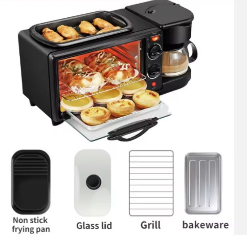 3-in-1 Mini Oven - Compact Toaster, Grill & Baking Appliance