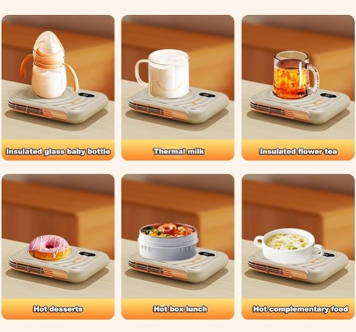 2-in-1 Thermostatic Cup Mat & Warm Air Blower