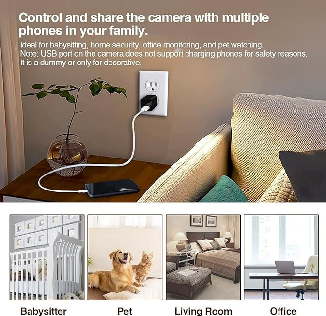 Smart Camera Charger - Wireless Charging Pad with Hidden Camera
