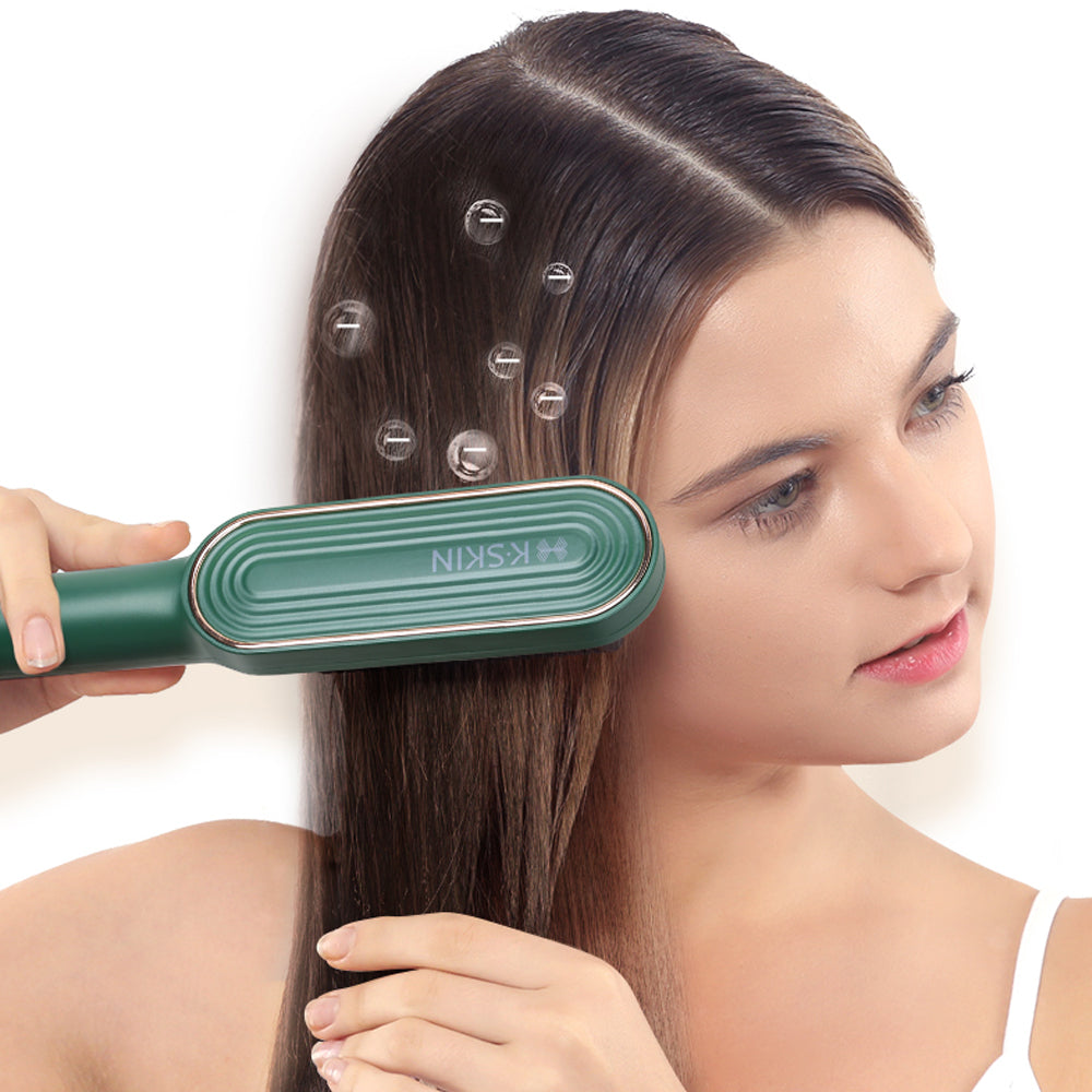 K.SKIN Heated Hair Styling Brush Straightener Purple KD380K