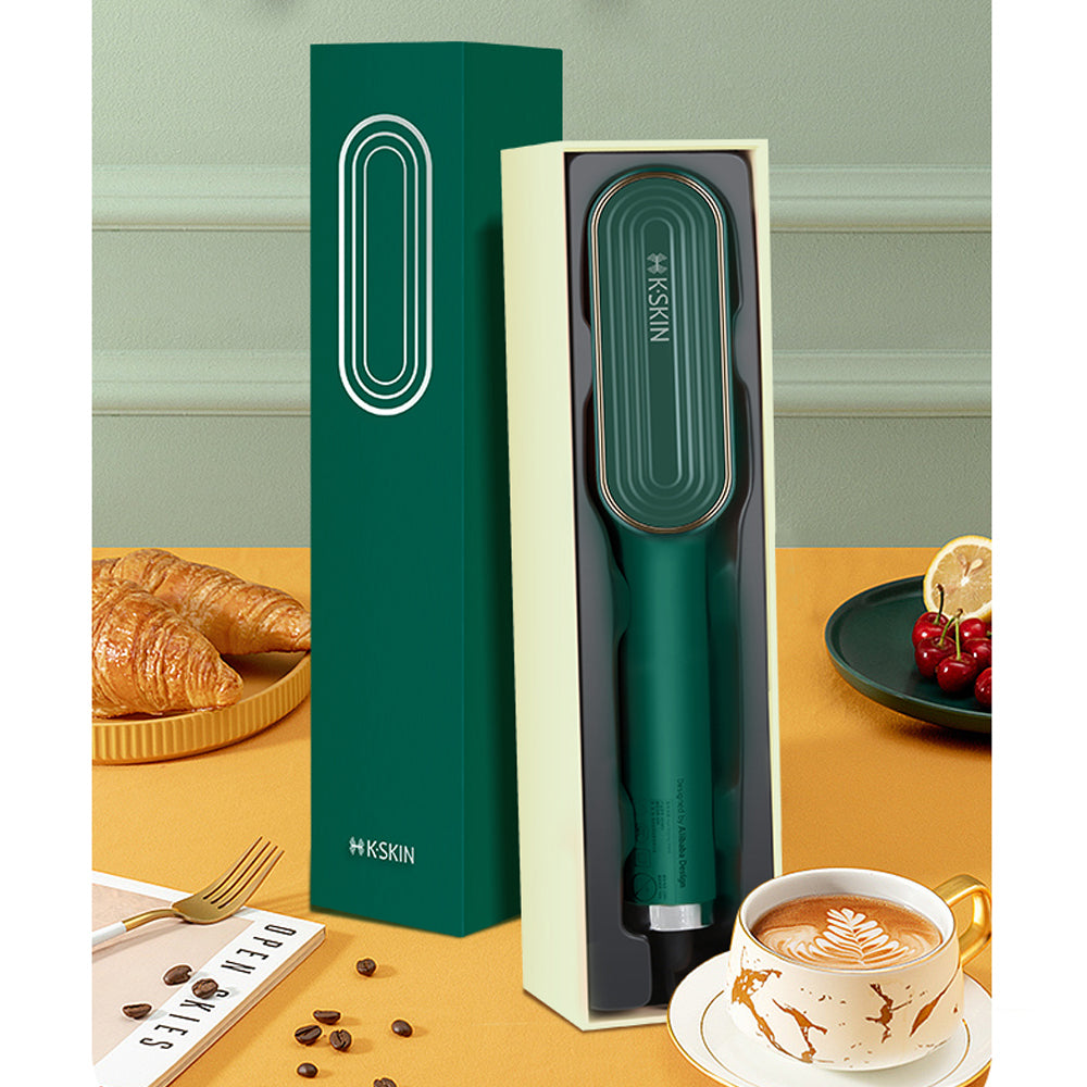 K.SKIN Heated Hair Styling Brush Straightener Purple KD380K