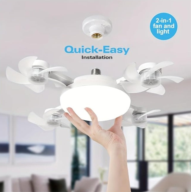 F4 Multifunctional Fan Light - 2-in-1 Ceiling Fan with LED