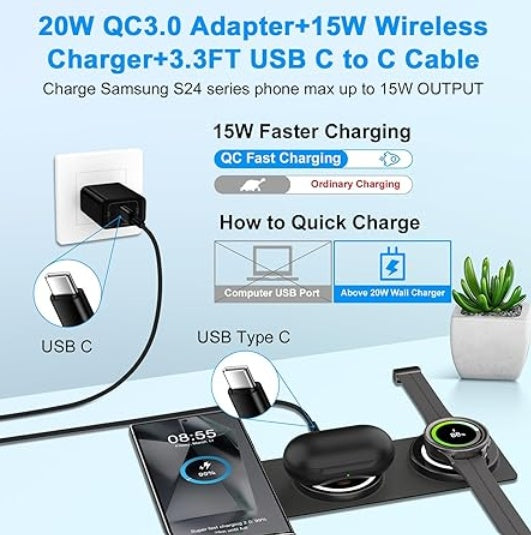 3-in-1 Foldable Wireless Fast Charger - iPhone, Apple Watch & AirPods
