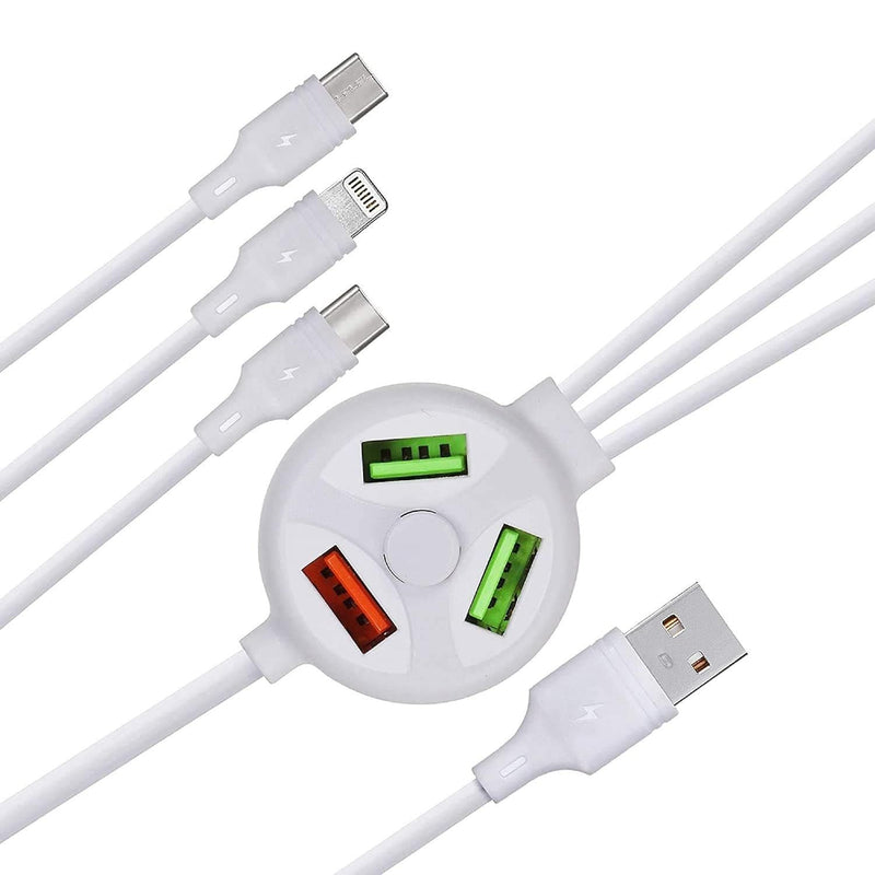 6-in-1 Extended Data Cable - Universal Multi-Connector Charging Cable